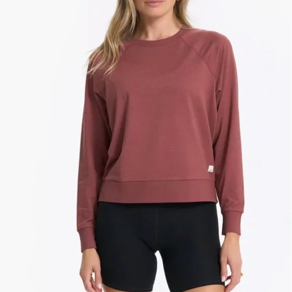 Vuori Long Sleeve Halo Crew Rosewood Heather Medium